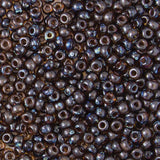 8/0 Seed Beads - Picasso Dark Amber Transparent 22g