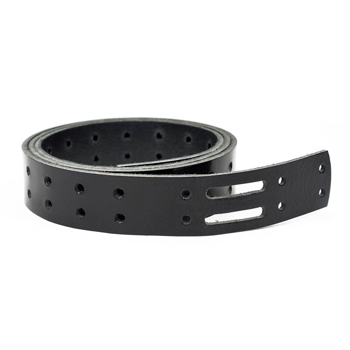 100-204.SLC.01.jpg 1 1/2" Black Buffalo Double Hole Belt Blank Image