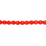 8mm Siam Ruby Bead Strand - Firepolished