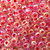 8/0 Seed Beads - Dark Coral Lined Crystal 22g