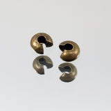 3mm Antique Brass Crimp Cover -12pk