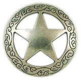 1 1/2" Star Filigree Concho - Old Silver