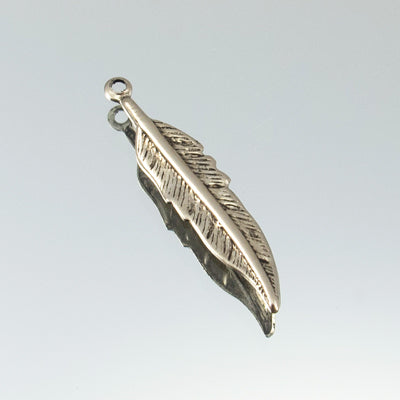 222-7603.SLC.jpg Small Feather Charm - Nickel Plate Image