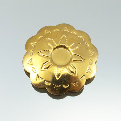 222-1608.SLC.jpg Concho Pewter Charm - Gold Plate Image