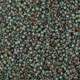 11/0 Seed Beads - Picasso Olive Transparent 22g