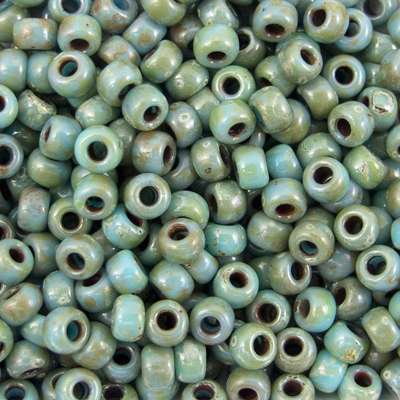 45-894514.SLC.jpg 8/0 Seed Beads - Picasso Seafoam Green 22g Image