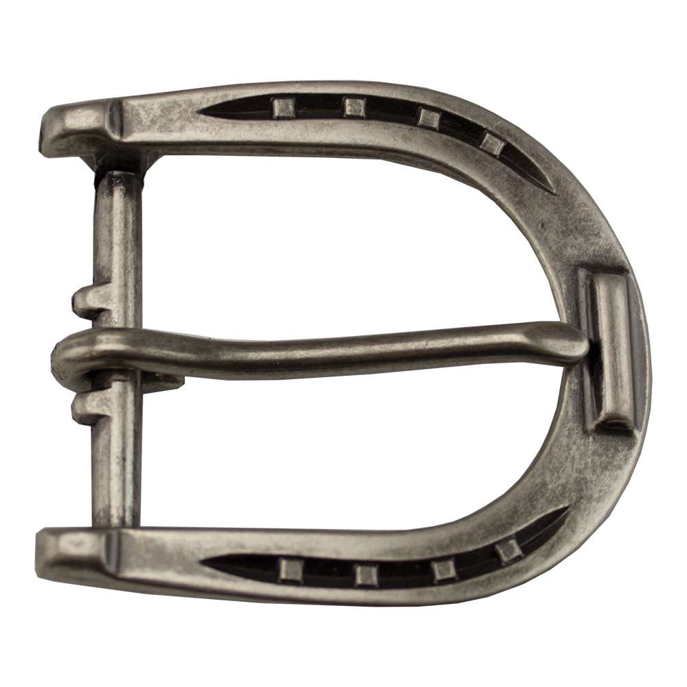 378-6202.SLC.jpg Horseshoe Heelbar Buckle - Antique Nickel Plate Image