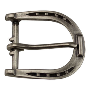 Horseshoe Heelbar Buckle - Antique Nickel Plate