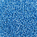 15/0 Seed Beads - Duracoat Silver Lined Dyed Aqua 8.2g