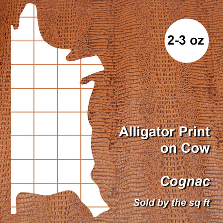 371-17903.SLC.4.jpg Embossed Gator on Cow - Cognac Image