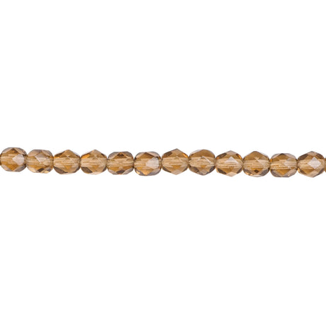 339-68.SLC.1.jpg 6mm Smoke Topaz Bead Strand - Firepolished Image