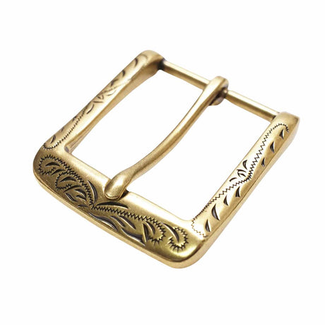 378-3208.SLC.2.jpg 1 ½" Rounded Engraved Buckle - Antique Brass Image