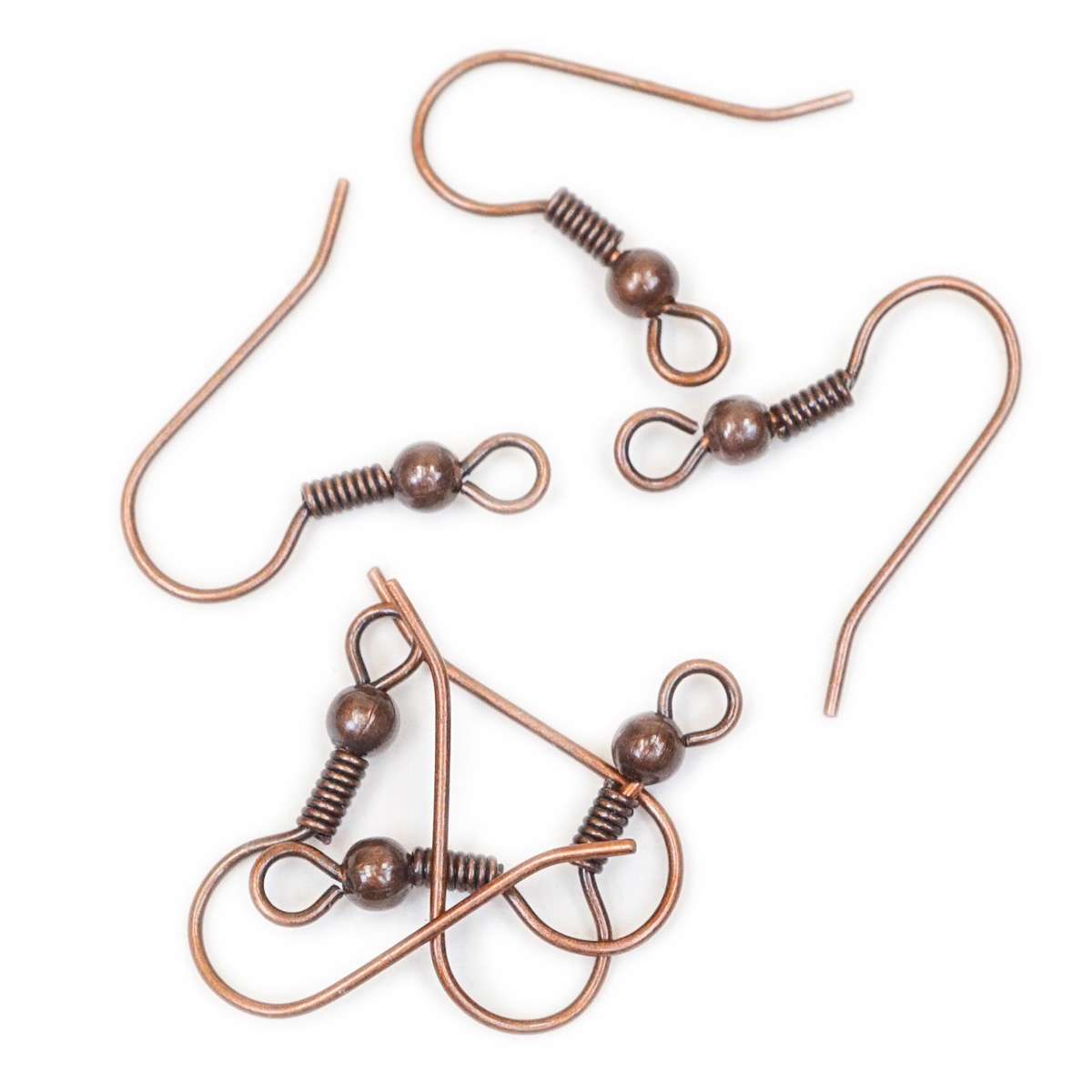 222-50214.SLC.1.jpg 10pk French Hook Earwire - Antique Copper W/Ball Image
