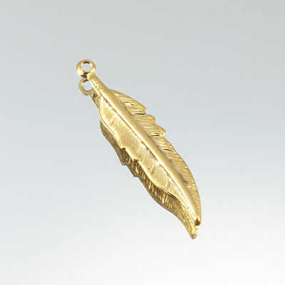222-7606.SLC.jpg Small Feather Charm - Gold Plate Image