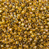 Delica Bead - Cocoa Lined Chartreuse AB DB1738