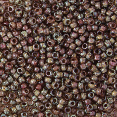 45-894505.SLC.jpg 8/0 Seed Beads - Picasso Transparent Light Smoky Topaz 22g Image