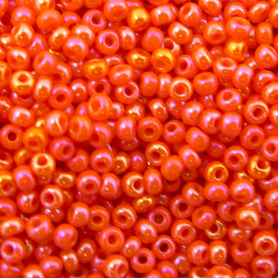 229-1025.SLC.jpg Seed Beads 10/0 Opaque Orange AB - 20g Image