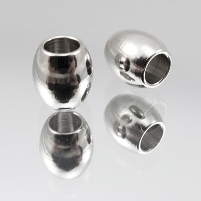 222-1701.SLC.jpg Large Hole Silver Barrel Beads - 4pk Image
