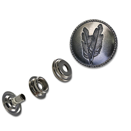 115-93141.SLC.01.jpg Twin Feather Line 24 Decorative Snap - Antique Nickel Image