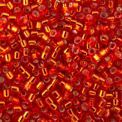 45-113043.SLC.jpg Delica Bead - Red Orange Silver Lined DB043 Image