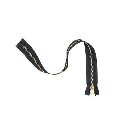 85-12.SLC.01.jpg 18" Finished Zipper - Black/Brass Image