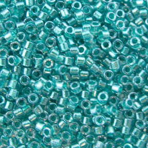 Delica Bead - Lined Crystal/Green Aqua Luster DB238