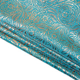MFC.Rose Gold on Turquoise.02.jpg Metallic Floral Cow Sides Image