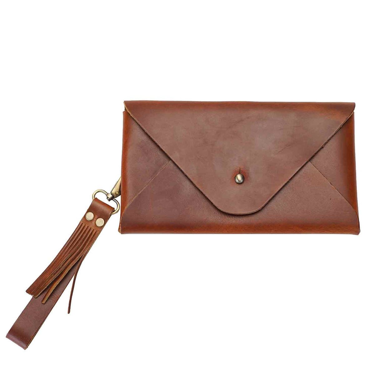 579-13001.SLC.07.jpg Fringed Leather Wristlet Strap - Mesquite Brown Image