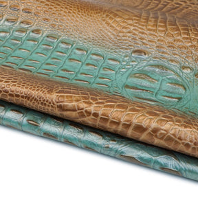 Italian Hornback Embossed Side - Turquoise Copper