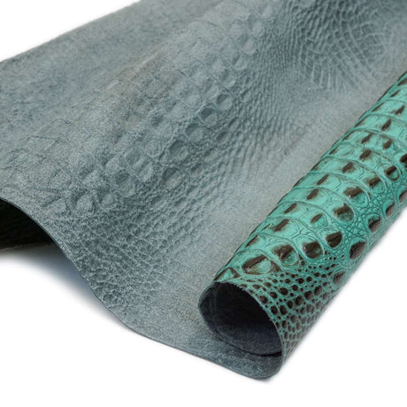 665-1508.SLC.3.jpg Italian Hornback Embossed Side - Aqua Brown Image