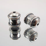 6mm Hammered Bead Cap - Antique Silver Plate