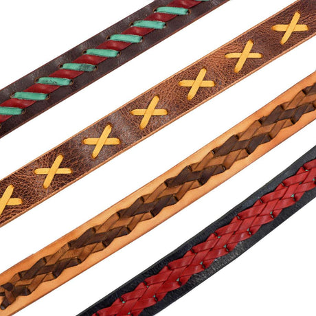 100-2089.SLC.4.jpg 1 1/2" Antique Mahogany Buffalo Double Hole Belt Blank w/ Snaps Image