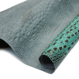 665-1508.SLC.3.jpg Italian Hornback Embossed Side - Aqua Brown Image