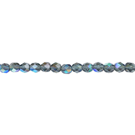 339-85.SLC.1.jpg 6mm Montana Blue AB Bead Strand - Firepolished Image