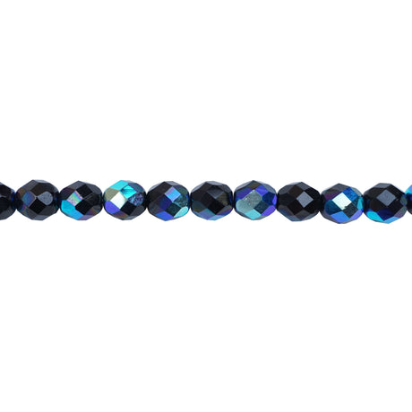 339-97.SLC.1.jpg 8mm Jet AB Bead Strand - Firepolished Image