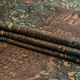 FCEC.Mocha Turquoise.02.jpg Floral Croc Embossed Cow Image