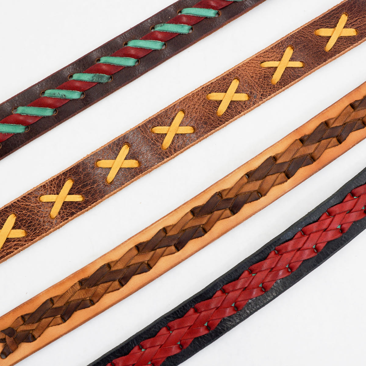 100-2069.SLC.4.jpg 1 1/2" Vintage Chocolate Buffalo Double Hole Belt Blank w/ Snaps Image