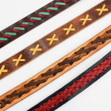 100-2069.SLC.4.jpg 1 1/2" Vintage Chocolate Buffalo Double Hole Belt Blank w/ Snaps Image