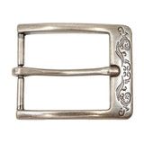 378-3202.SLC.1.jpg 1 ½" Squared Engraved Buckle - Antique Nickel Image