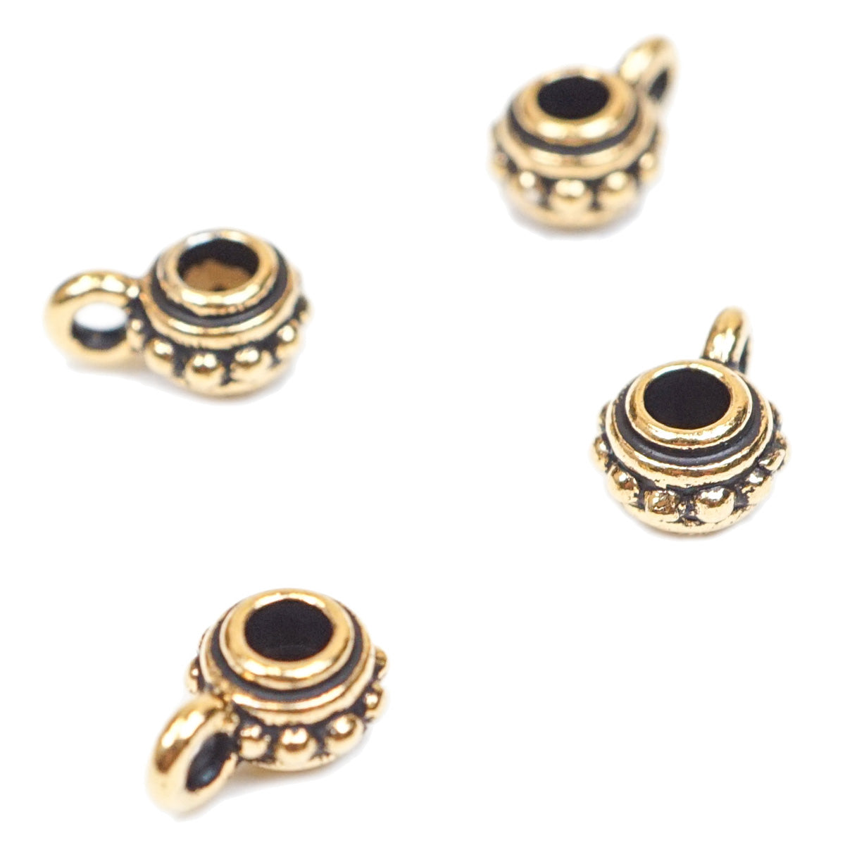 244-550926.SLC.1.jpg 6mm Beaded Bail - Gold Plate 4pk Image