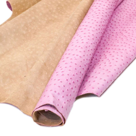 62-63.SLC.01.jpg Ostrich Print on Cow Sides - Hot Pink Image