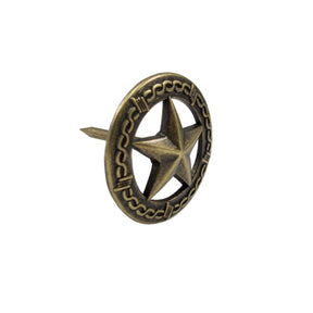 1" Star Barbwire Tack - Antique Brass 50pk
