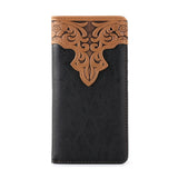 MWRW.Black with Tooled Top.01.jpg Montana West Roper Wallets Image