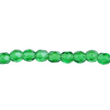 4mm Green Emerald Bead Strand - Firepolished