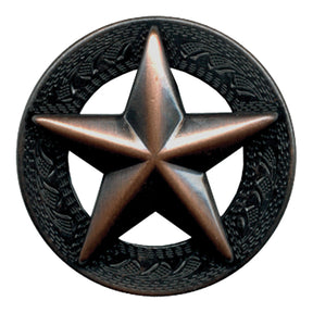 1" 3D Star Concho - Antique Copper