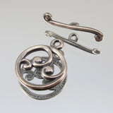 15mm Small Spiral Toggle - Silver Plate