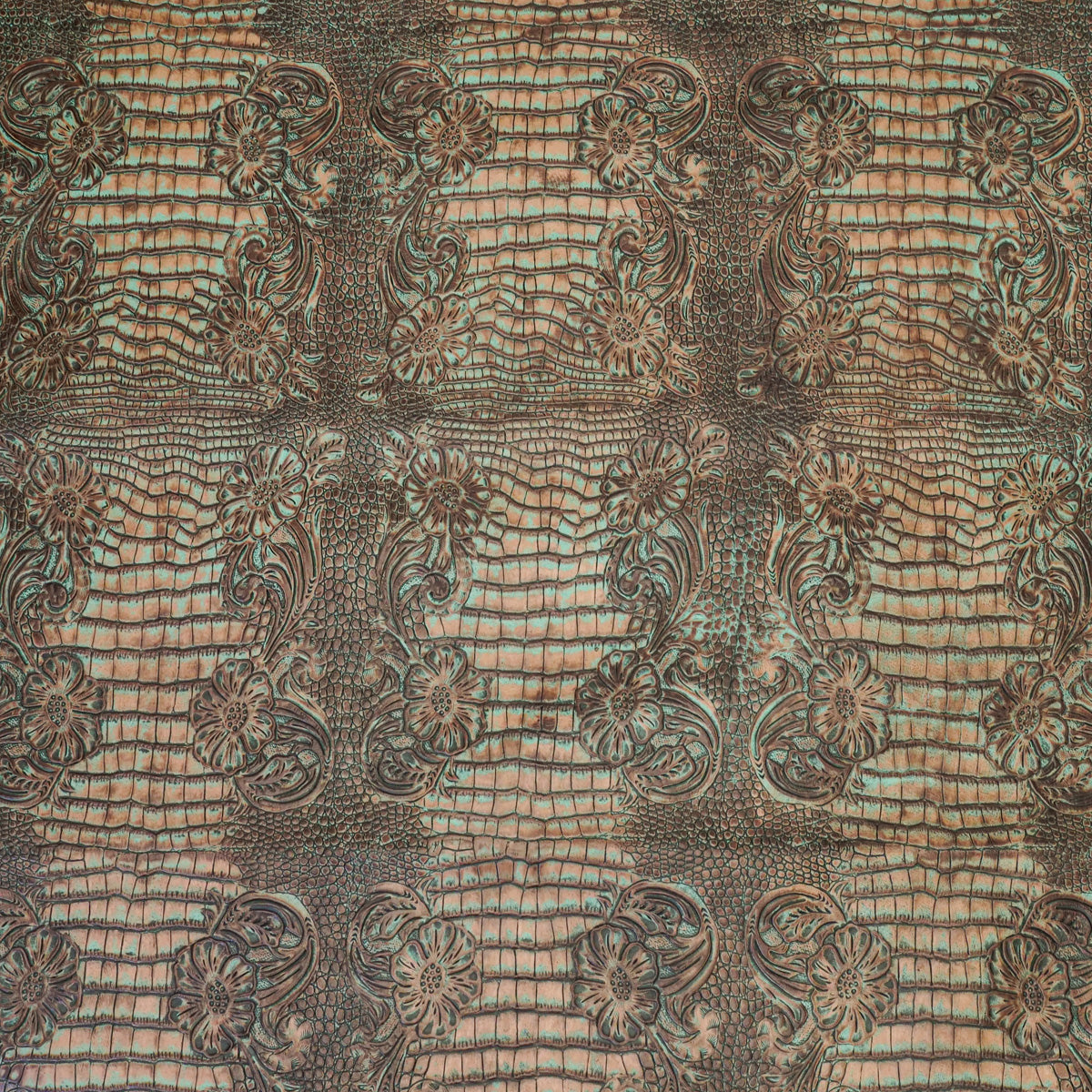 FGBE.Turquoise Brown.04.jpg Butch Cassidy Embossed Cow Image