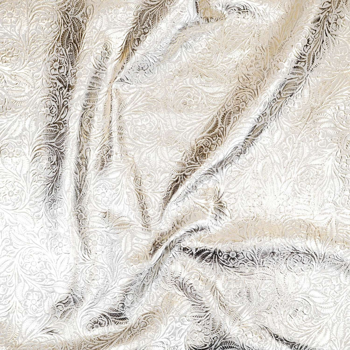 MFC.Platinum on Bone.03.jpg Metallic Floral Cow Sides Image