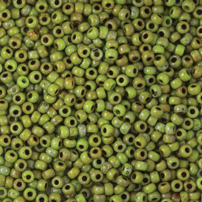 45-894515.SLC.jpg 8/0 Seed Beads - Picasso Chartreuse Matte 22g Image