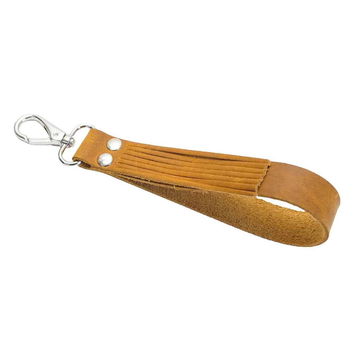 579-13001.SLC.06.jpg Fringed Leather Wristlet Strap - Mesquite Brown Image